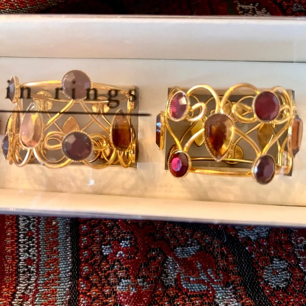 Pier 1 Imports Jeweled Napkin Rings Set NIB